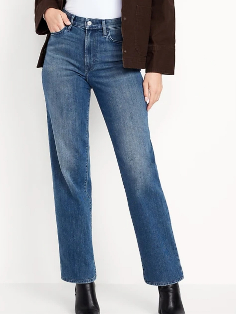 LIKE NEW Old Navy High Waisted Wow Loose Jeans, Blue, Size 6 Petite